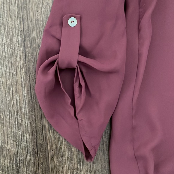 Mauve Asymmetrical Cross-Body Blouse - Women’s S - Picture 3 of 7